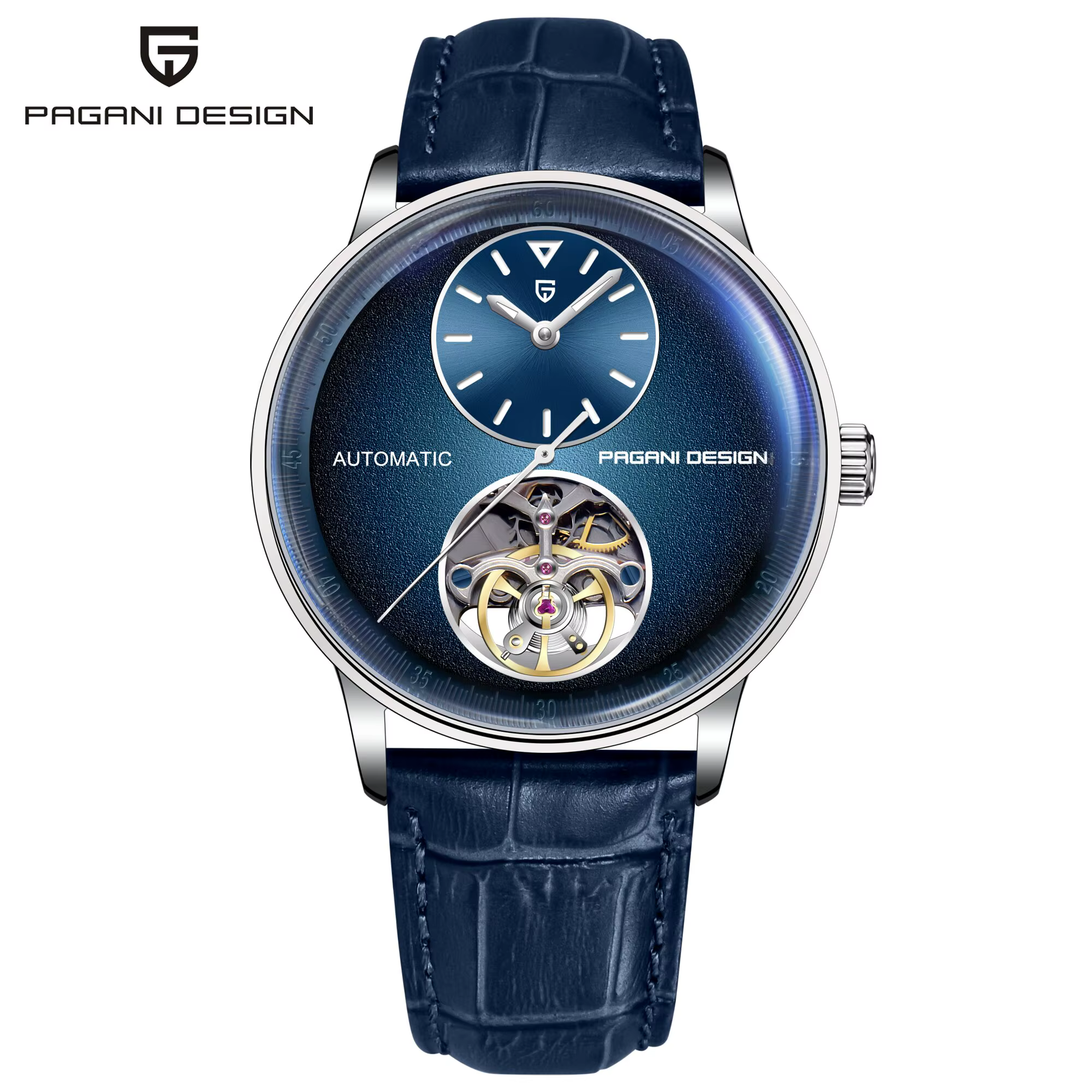 PAGANI DESIGN Montre mécanique rétro minimaliste pour hommes d'affaires, pour les déplacements quoti