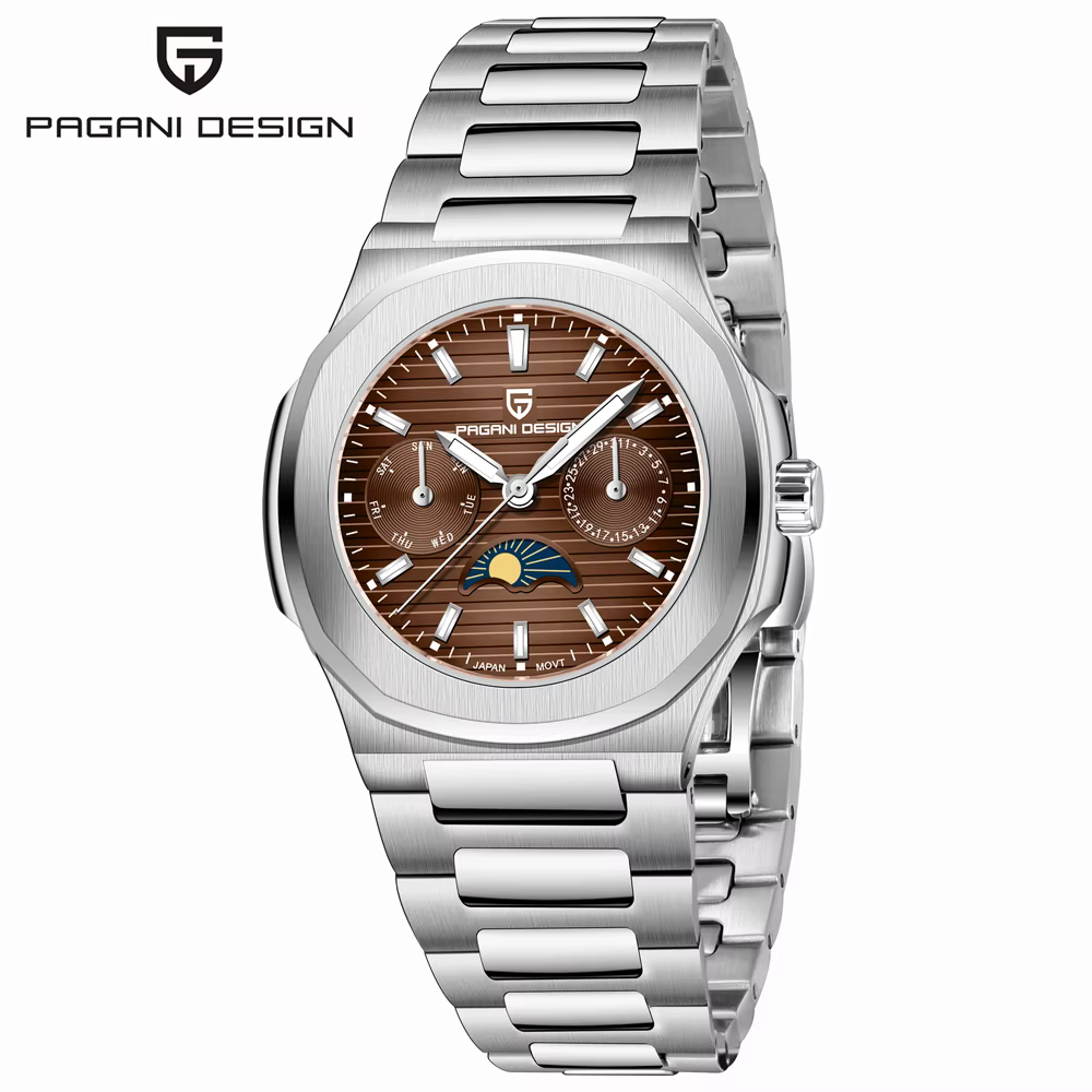 PAGANI DESIGN – montre à Quartz de luxe pour femme, automatique, Date, japon Epson VX3HA, en acier i