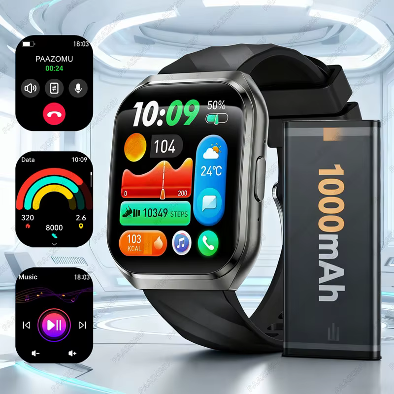 Nouvelle montre intelligente 1000mAh longue durée de vie de la batterie pour hommes femmes Fitness s