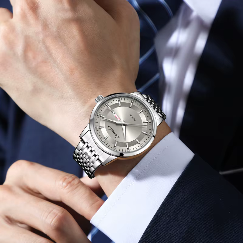Montre pour hommes entièrement automatique et Non mécanique, évidée, étanche, tendance, brille dans 