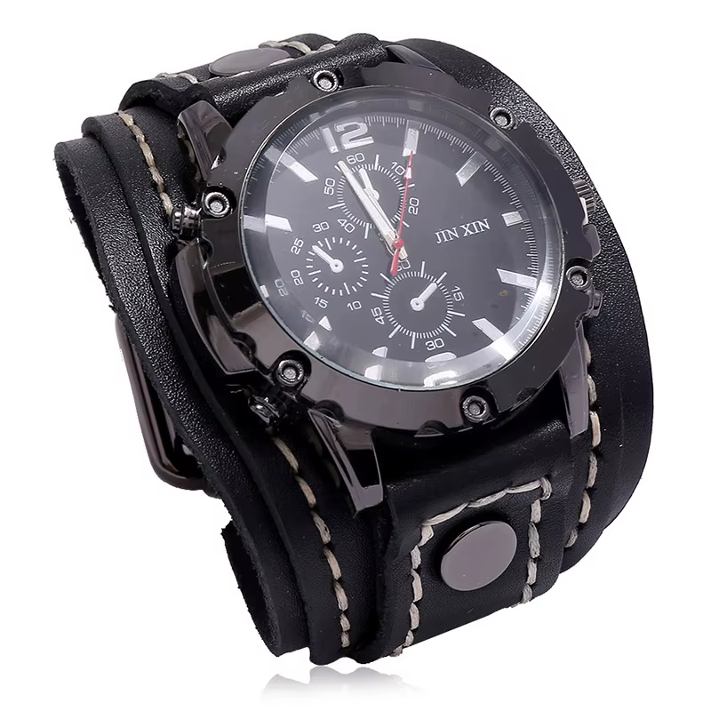 Nouveau Vintage hommes montres de haute qualité mode bracelet en cuir montres à Quartz hommes mâle h
