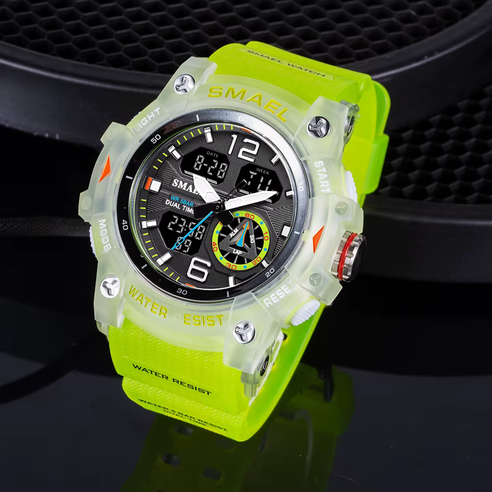 SMAEL-Montre-bracelet de sport militaire pour homme, chronomètre d'alarme, rétroéclairage numérique