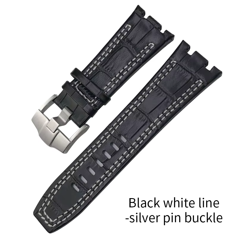 Bracelet de montre en cuir véritable pour Audemars AP Piguet 15703 15710 26470 Royal Oak Offshore 28