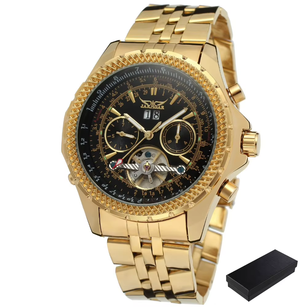 Nouvelle montre mécanique automatique de luxe en or pour hommes Tourbillon creux étanche lumineux Da