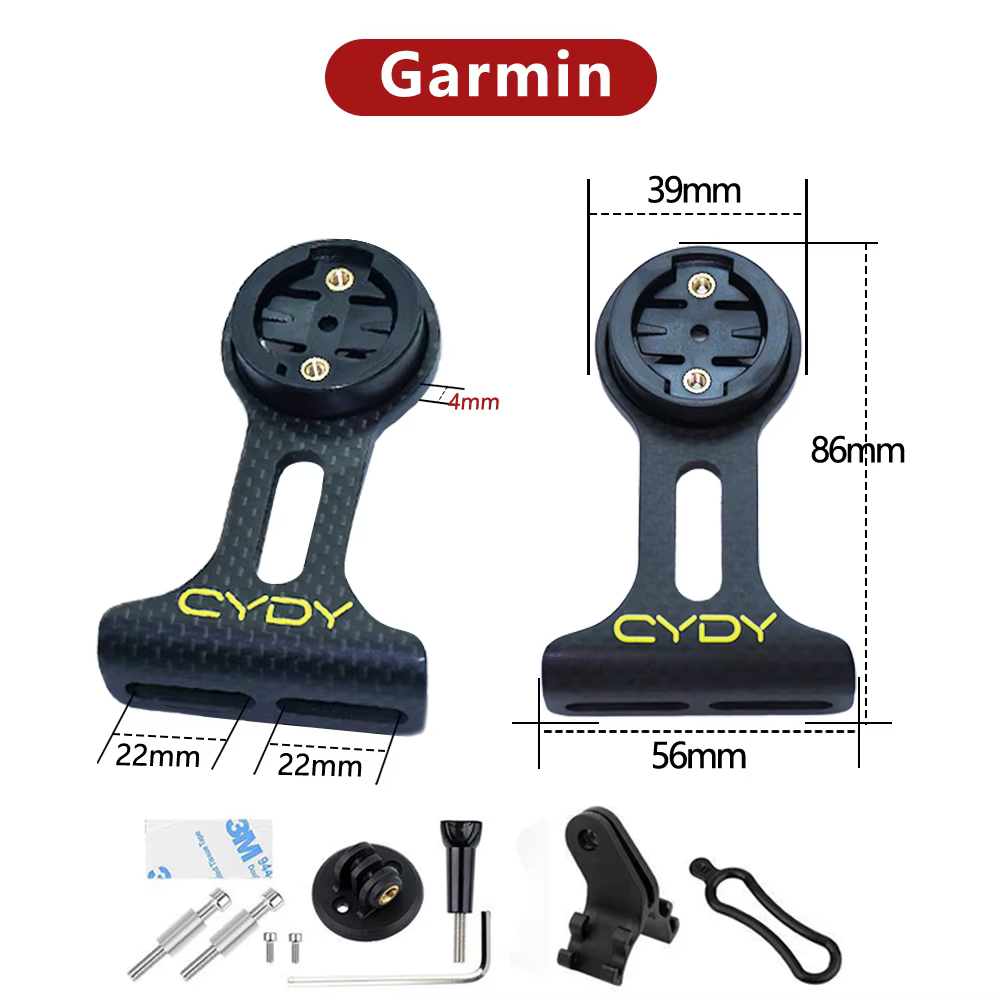 Support GPS CYDY Carbon 3K pour vélo (Garmin, Bryton, Whaoo, XOSS, IGPSPORT, MAGENE) – Fixation de p