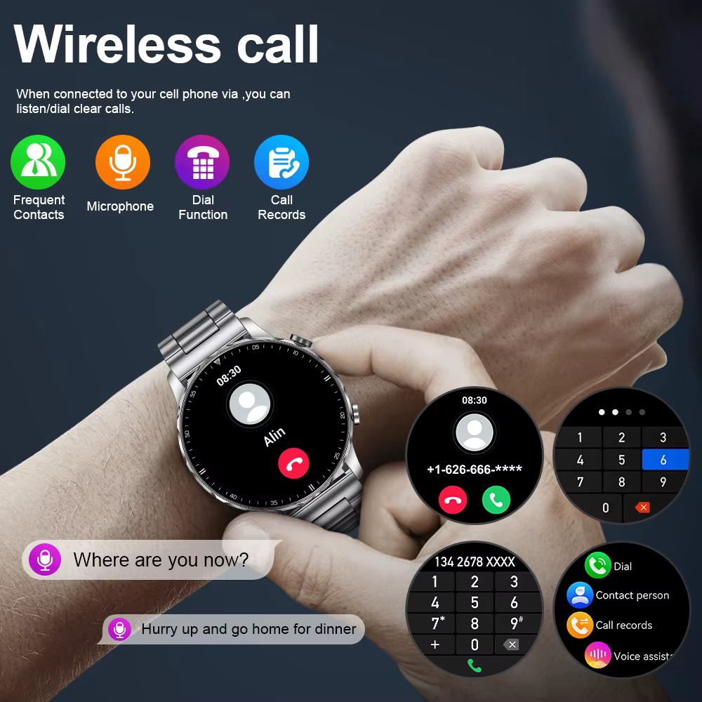 LIGE 2026 nouvelle montre intelligente hommes sang oxygène moniteur de santé montres pour hommes AI