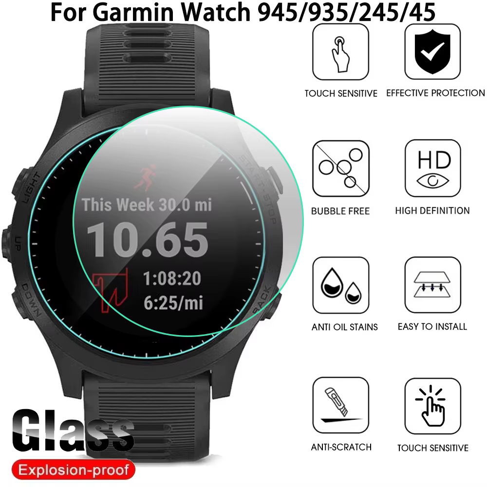 Verre trempé pour Garmin Forerunner 245 935 945 45, accessoires de montre, protecteur d'écran, Films