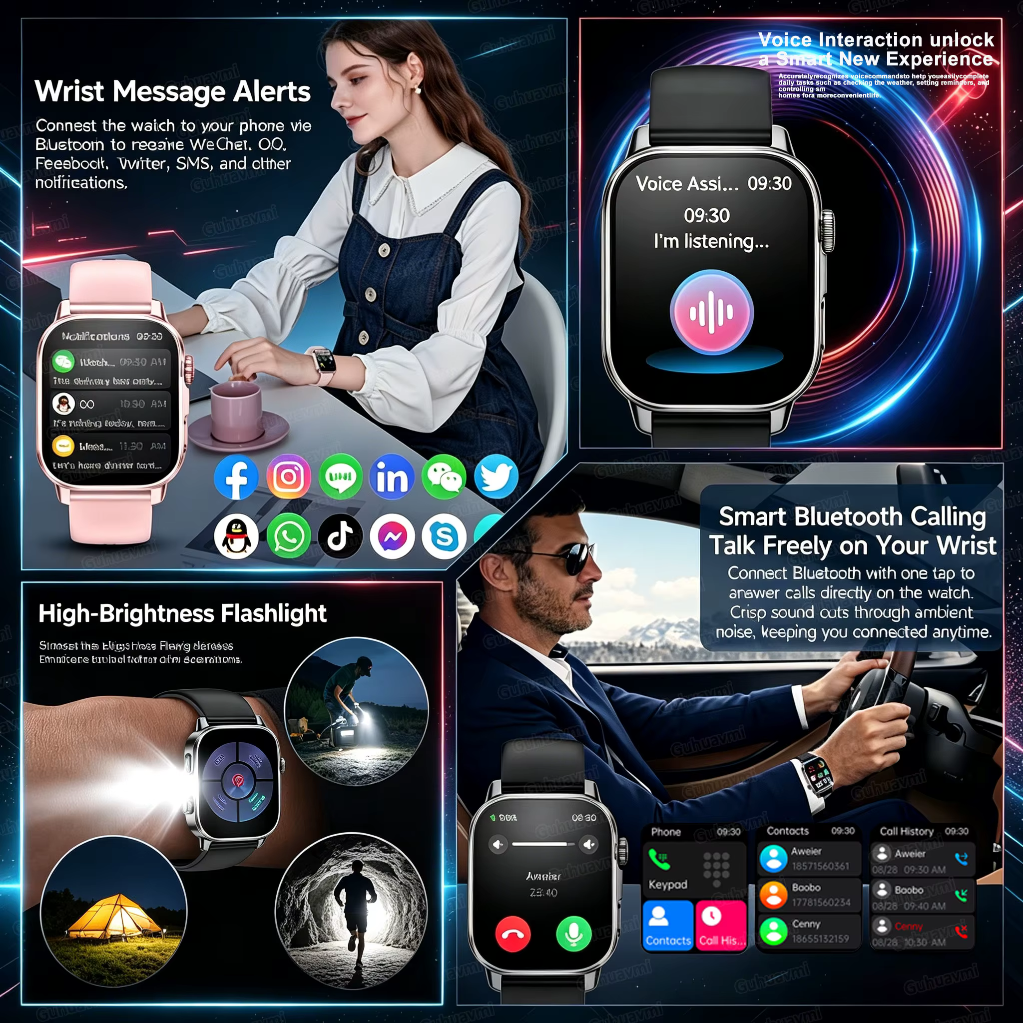 Nouvelle Montre Connectée 2026 pour l'Analyse de la Santé (Acide Urique & Lipides) avec ECG+PPG, App