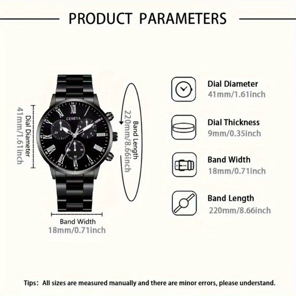 Ensemble de montres à quartz de luxe pour hommes, 2 pièces, vêtements d'affaires et décontractés, ca