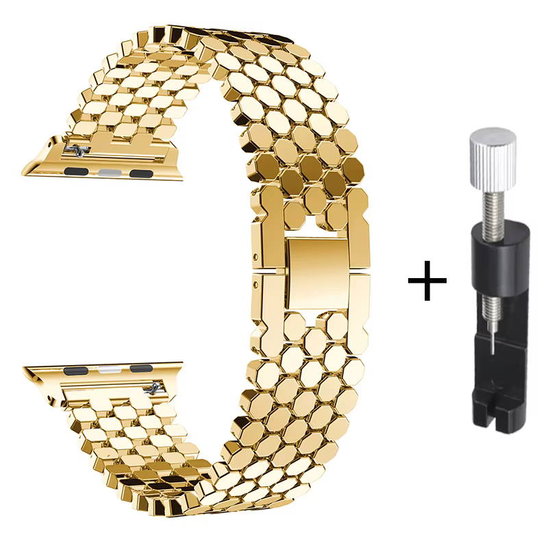Bracelet en métal pour Apple Watch, Bracelet à maillons pour iWatch Series 7, 8, 9, SE, 4, 5, 6, 44m