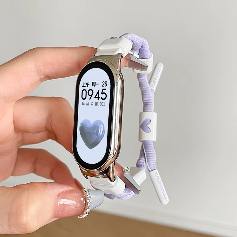 Femmes fille pour Xiaomi bande 10 sangle 8 Bracelet tissé à la main en nylon Mi9 mi8 mi10 Bracelet d