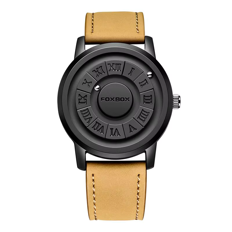 LIGE-Montre de luxe avec pointeur magnétique pour homme, accessoire de sport, chronographe à quartz