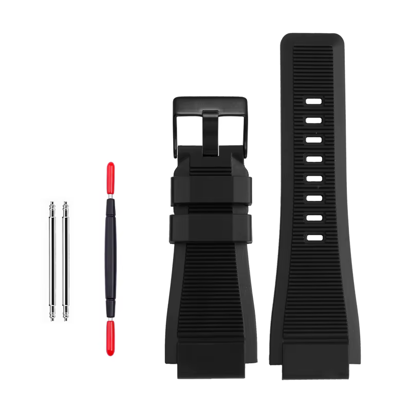 34*24mm Convex End Italian Calfskin Leather Watch Band For Bell Series BR01 BR03 Strap Watchband Bra