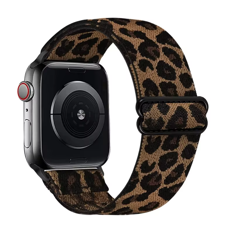 Bracelet en Nylon élastique léopard pour femmes, pour Apple Watch Ultra 2, 49mm, 41mm, 45mm, 42mm, 4