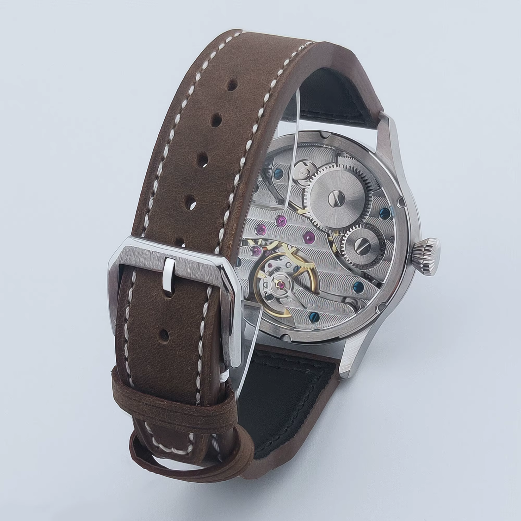 Montre pour homme Corgeut de luxe avec verre saphir, cadran de 42 mm, mouvement à remontage manuel S