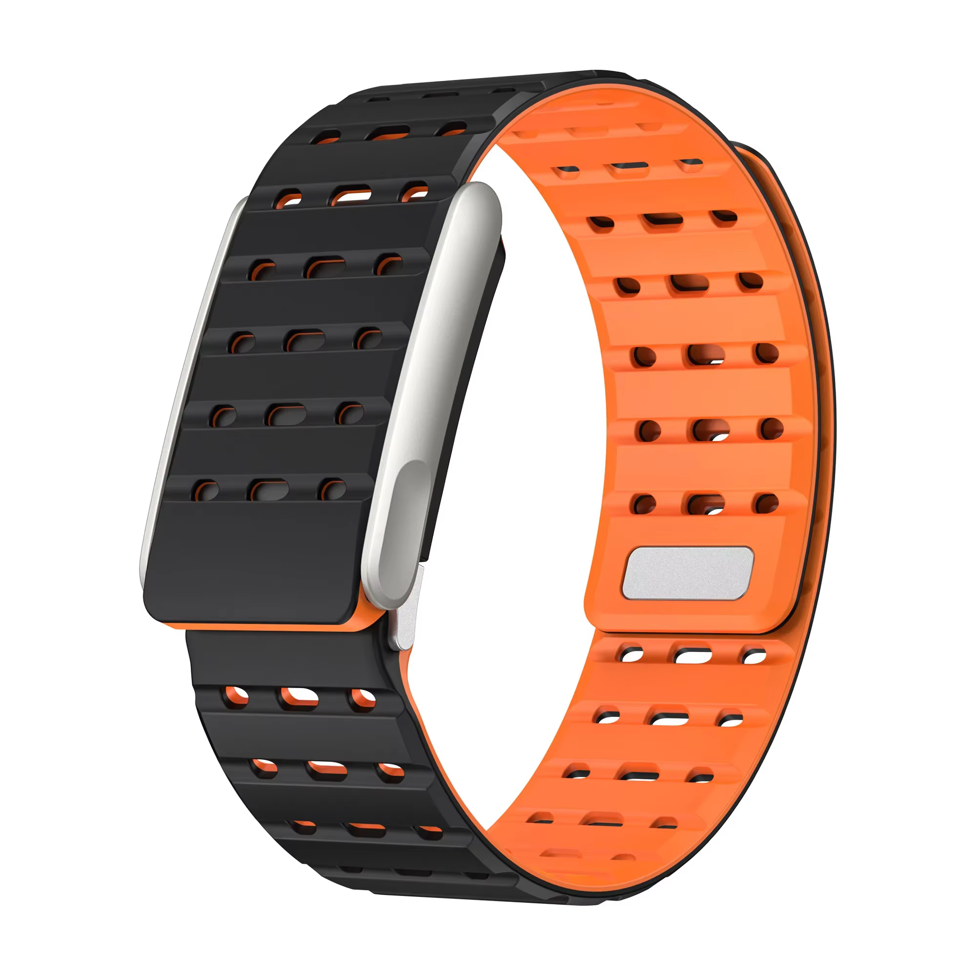 Bracelet en silicone à tête métallique pour Whoop 5.0, bracelet magnétique sportif, souple et respir