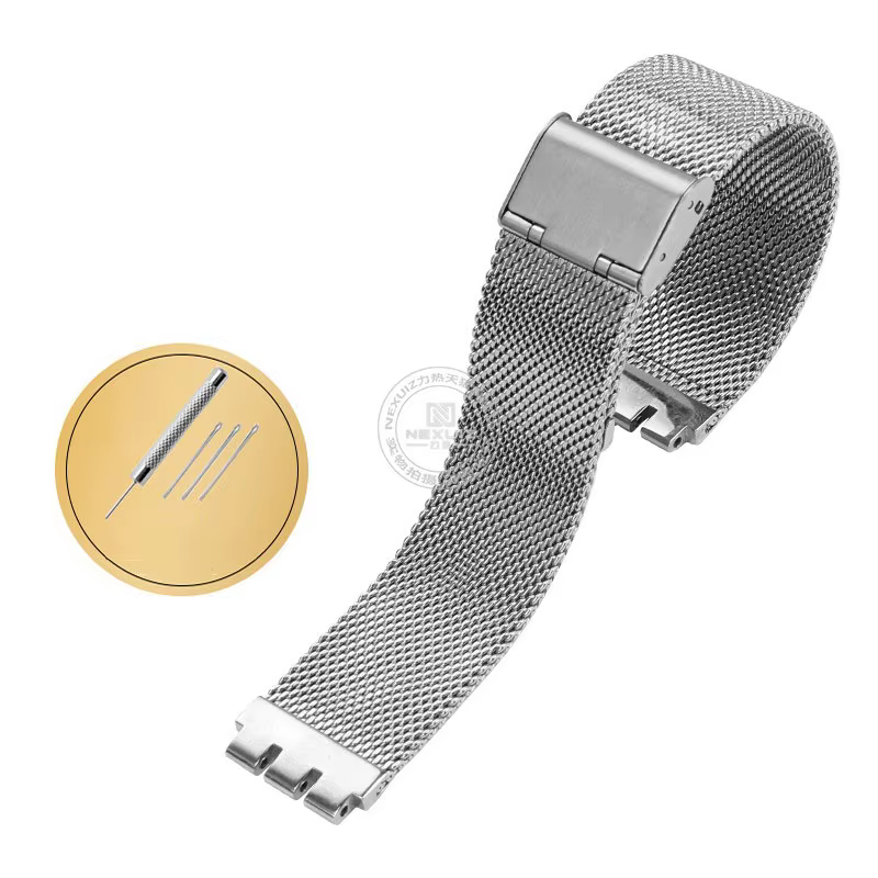 Pour Swatch bracelet en acier de précision IRONY YGS749 hommes femmes bouche Concave chaîne de montr
