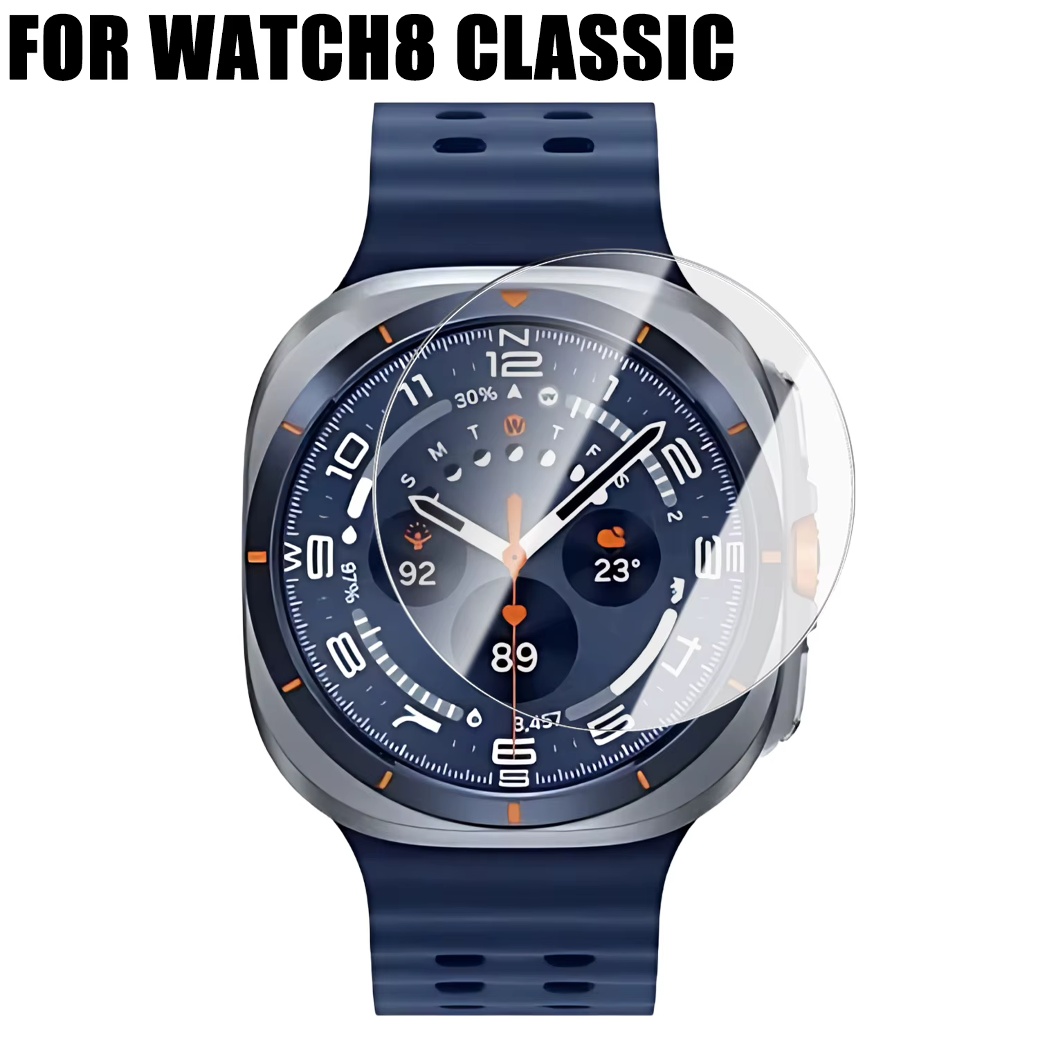 Conçu pour Samsung Galaxy Watch 8 Classic 46mm, avec protecteur d'écran en verre trempé, coque rigid