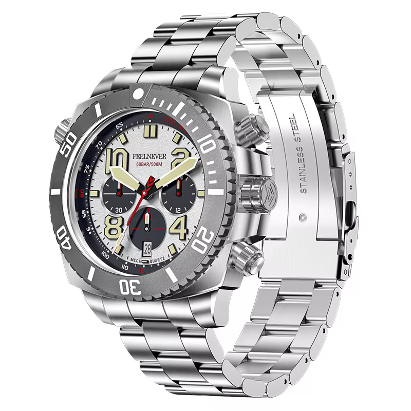 FeelNever Sport mouvement automatique montre à Quartz en acier inoxydable saphir cristal montres hom