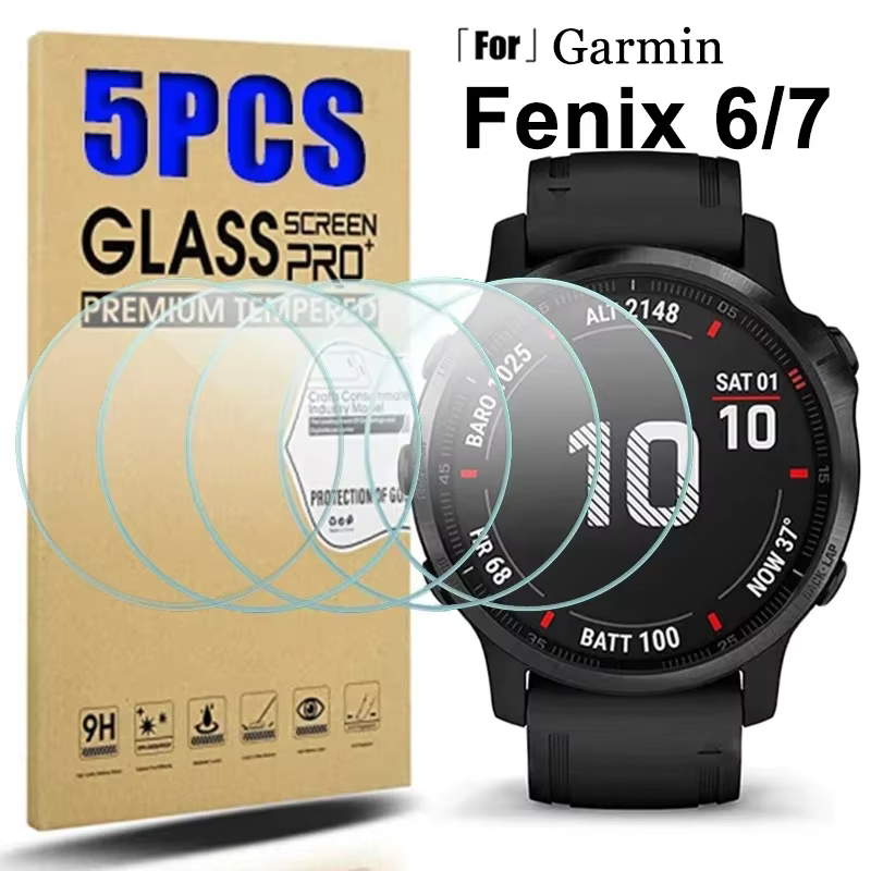 Verre trempé pour Garmin Fenix 7 7S 7X 6 6S 6X Pro saphir HD Film de protection d'écran pour Fenix 7