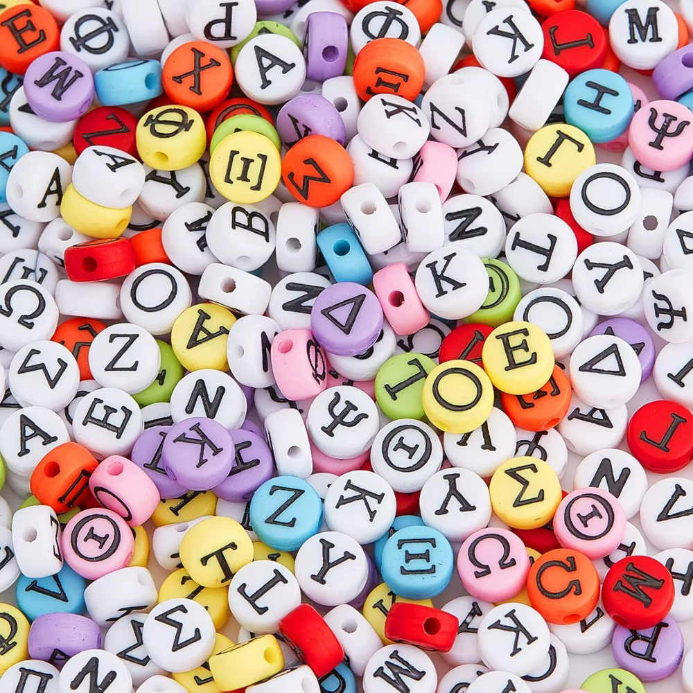 Bracelets de perles de l'alphabet grec, kits exécutifs avec fil de cristal élastique transparent pou