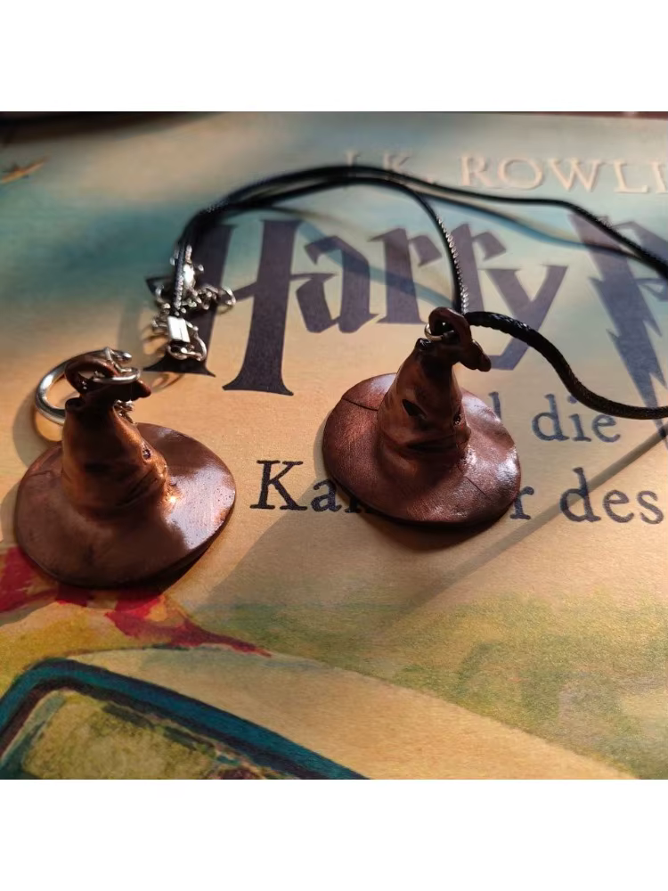 Accessoires du film Harry Potter, chapeau magique de tri, porte-clés en alliage Dumbledore, pendenti