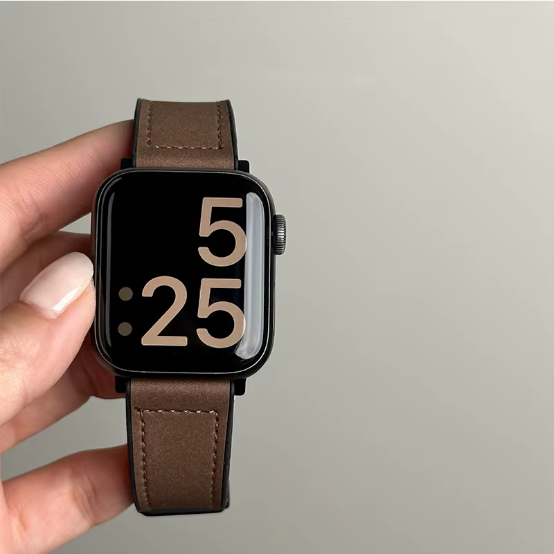 Bracelet en cuir et Silicone pour Apple Watch, Ultra 49mm 44mm 45mm 41mm 46mm 40mm 42mm, Bracelet ma