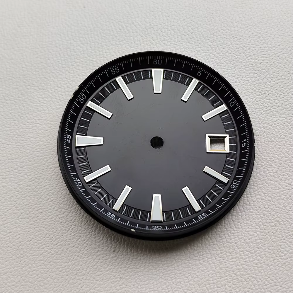 Cadran de 33 mm associé au mouvement 8215, C3, cadran noir, blanc et bleu lumineux, accessoires et p