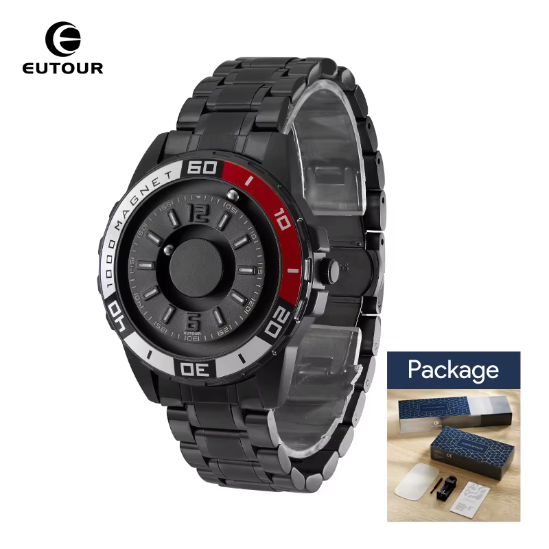 Montre à quartz magnétique de luxe pour homme EUTOUR, design original, sport, mode, simple, affaires