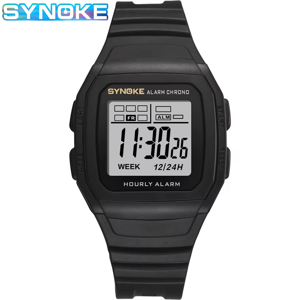 SYNOKE-Montre numérique étanche multifonctionnelle pour garçons, montre électronique pour étudiants,
