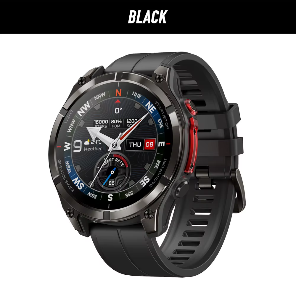 Nouvelle montre connectée GPS Zeblaze Stratos 4 Pro avec écran AMOLED de 1,43'', lampe torche bicolo