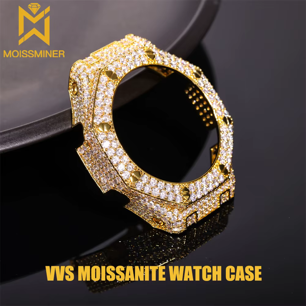 Boîtier de montre Moissanite VVS Moissminer pour Casi* GA-2100, boîtier de montre en laiton pour hom