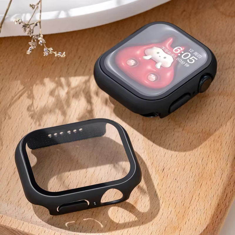 Coque en verre et couvercle pour Apple Watch, verre du Guatemala, protecteur d'écran, accessoires Ap