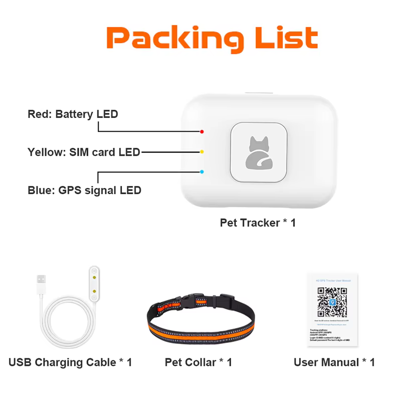Localisateur GPS pour animaux de compagnie, collier intelligent avec compteur de pas, suivi des calo