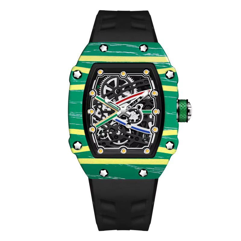 Montre à quartz ultra-fine tendance pour homme, cadran peint couleur tonneau, montre originale à fon