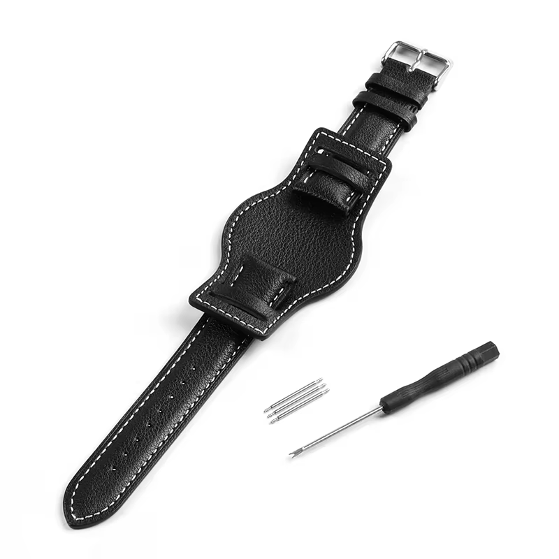 Bracelet de montre en cuir véritable pour Omega pour Seiko, 20mm 22mm 18mm, Vintage, en cuir de vach