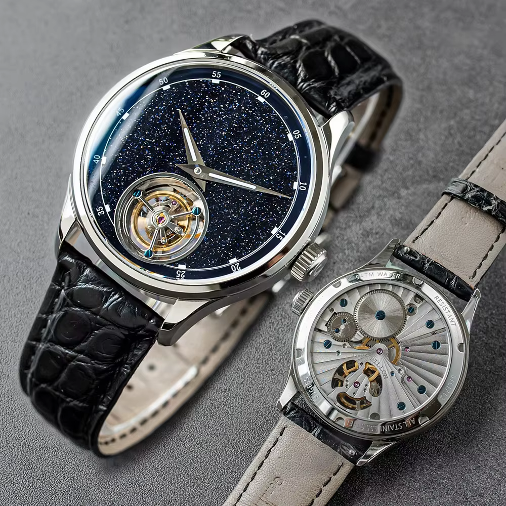 Sugess-Montre Tourbillon Master pour Homme, Édition Limitée, Bleu GoldStone, Luxe, Cadeau Père, Mouv