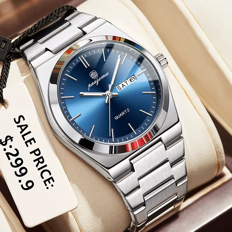 PAAZOMU luxe Quartz homme montre-bracelet Sport hommes montres étanche lumineux Date semaine acier i