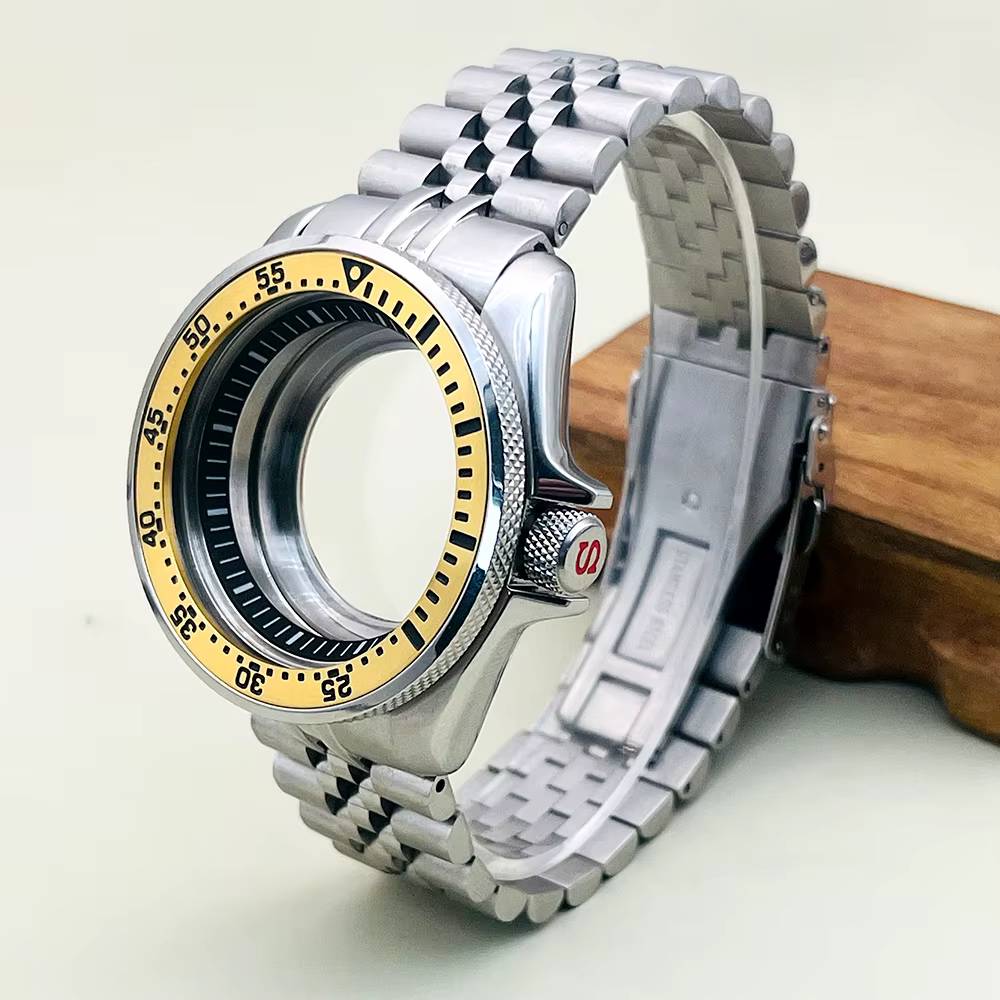 Mod SKX007 boîtier de montre et Kit de bracelet adapté pour Seiko NH34 NH35 NH36 couronne de mouveme