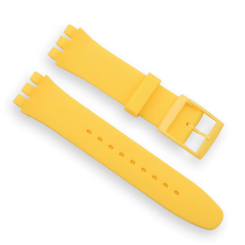 Bracelet de montre noir pour Swatch, boucle en Silicone, 17mm 19mm 20mm, bracelet en caoutchouc 16MM