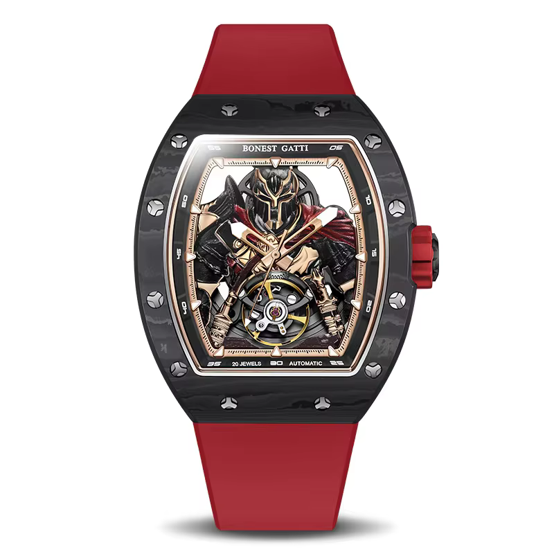 BONEST GATTI nouvelle marque supérieure hommes montre automatique en Fiber de carbone mécanique mont