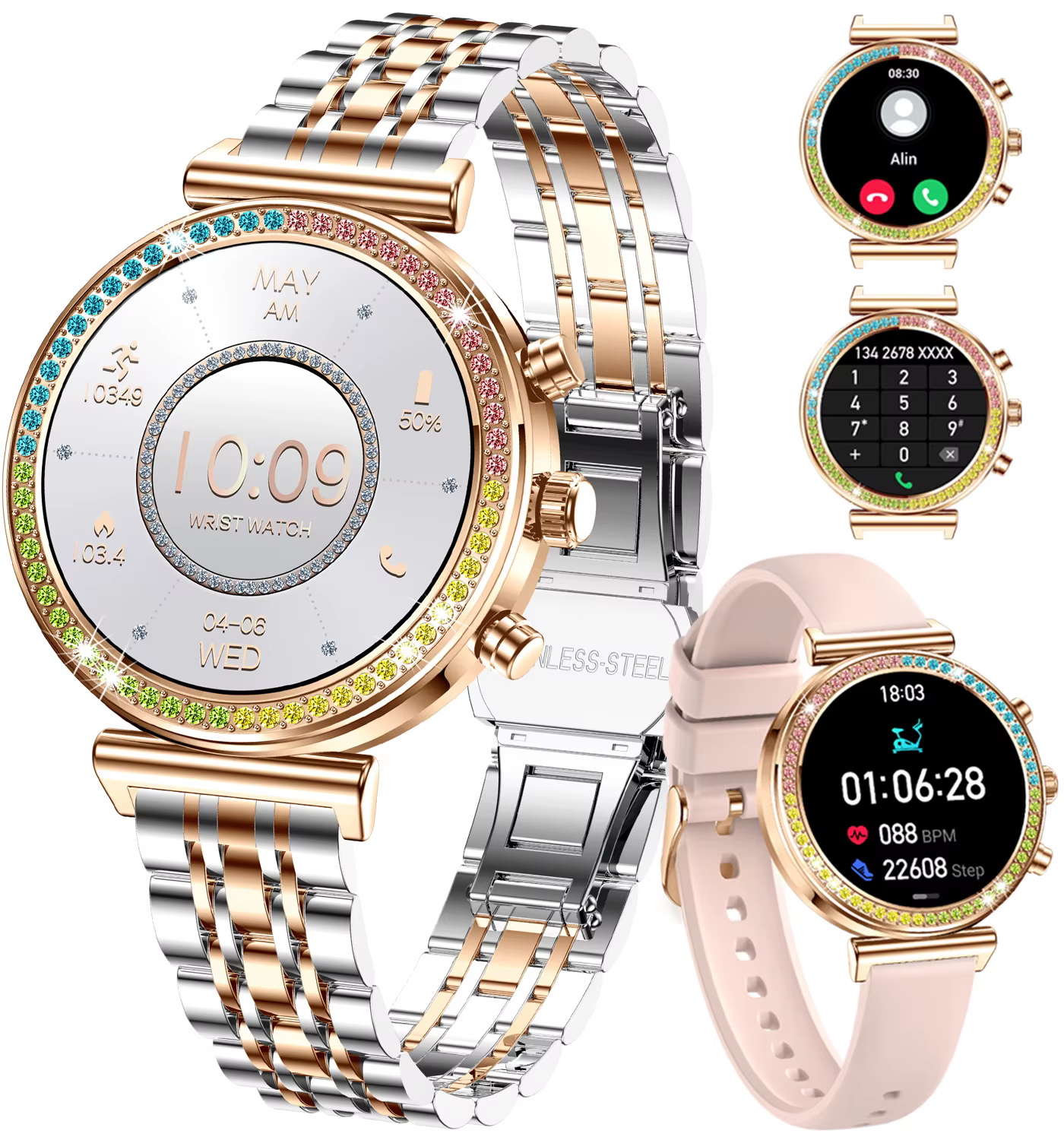 Smartwatch 2025 montres pour femme fréquence cardiaque Bluetooth appels montre intelligente femmes 1
