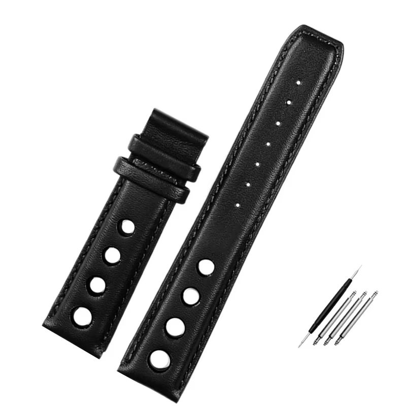 Bracelet en cuir véritable pour montre de sport tissot 1853, Racing PRS516 T91 1853, couche supérieu