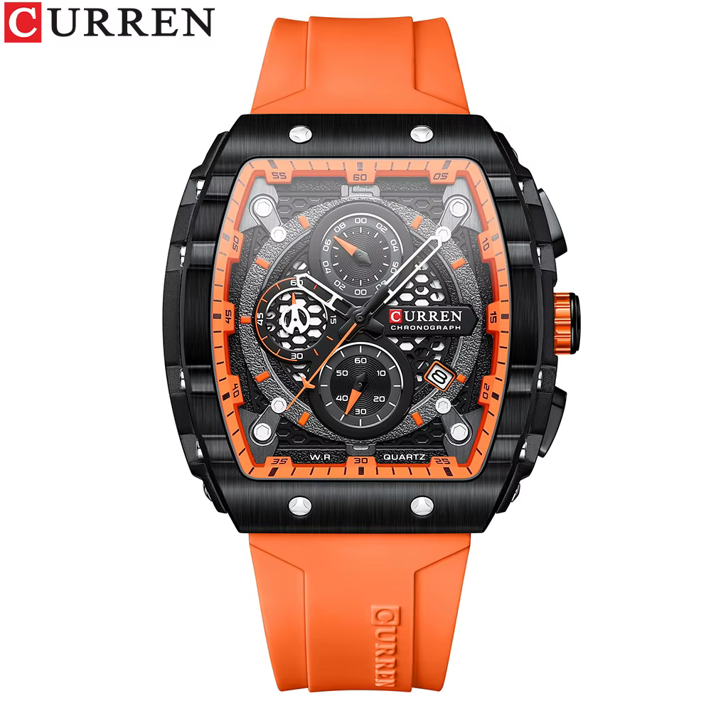 CURREN Top marque hommes montres de luxe carré Quartz montre-bracelet étanche lumineux chronographe 