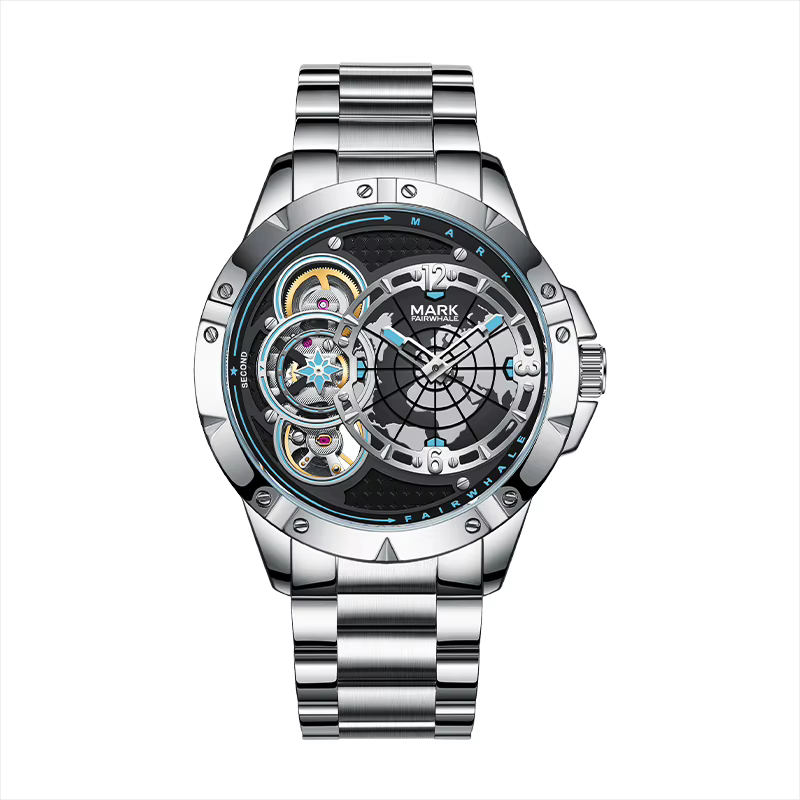 Mark Fairwhale nouveaux hommes montres mécaniques automatiques mode Tourbillon étanche montres creus