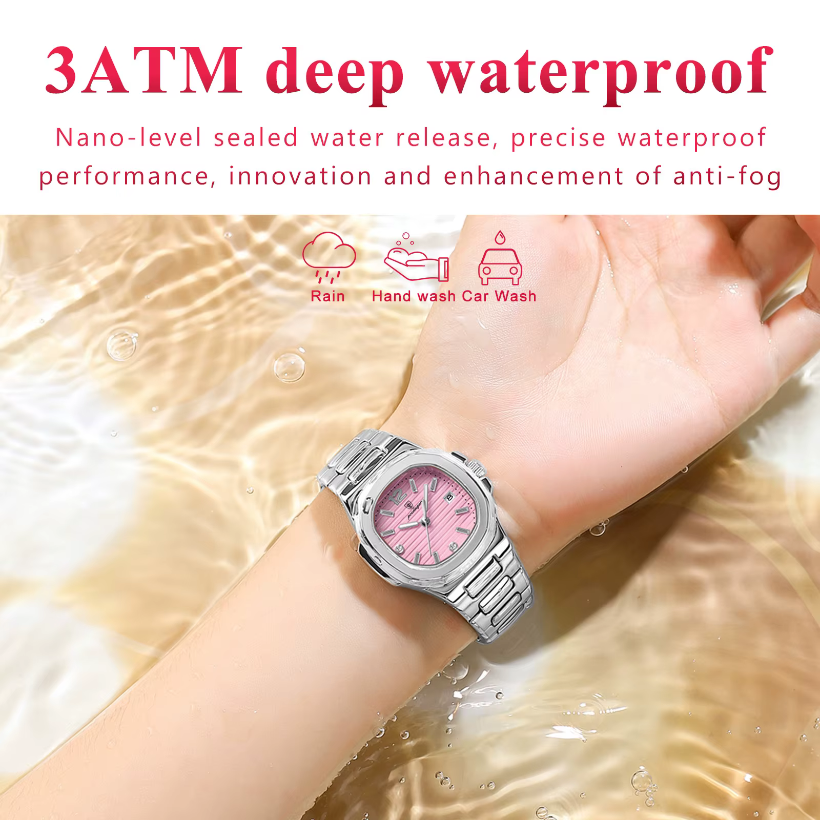 POEDAGAR carré mode femme montre-bracelet lumineux étanche Date dames montre de luxe de haute qualit