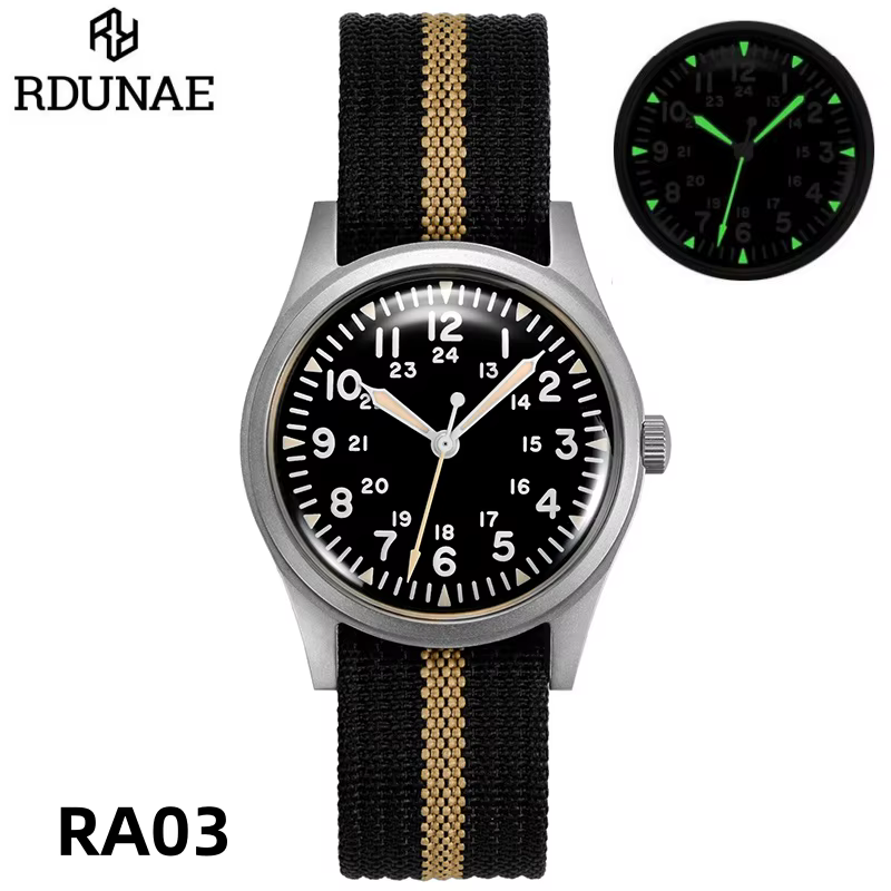 RDUNAE 2025 nouvelle montre à Quartz pour hommes MIYOTA Super 2035 RA03 34.5mm militaire étanche lum