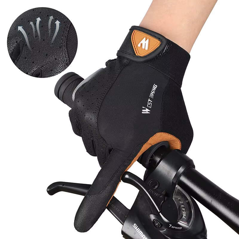 WEST BIKING-Gants de cyclisme respirants pour hommes et femmes, mitaines complètes, gants de sport d