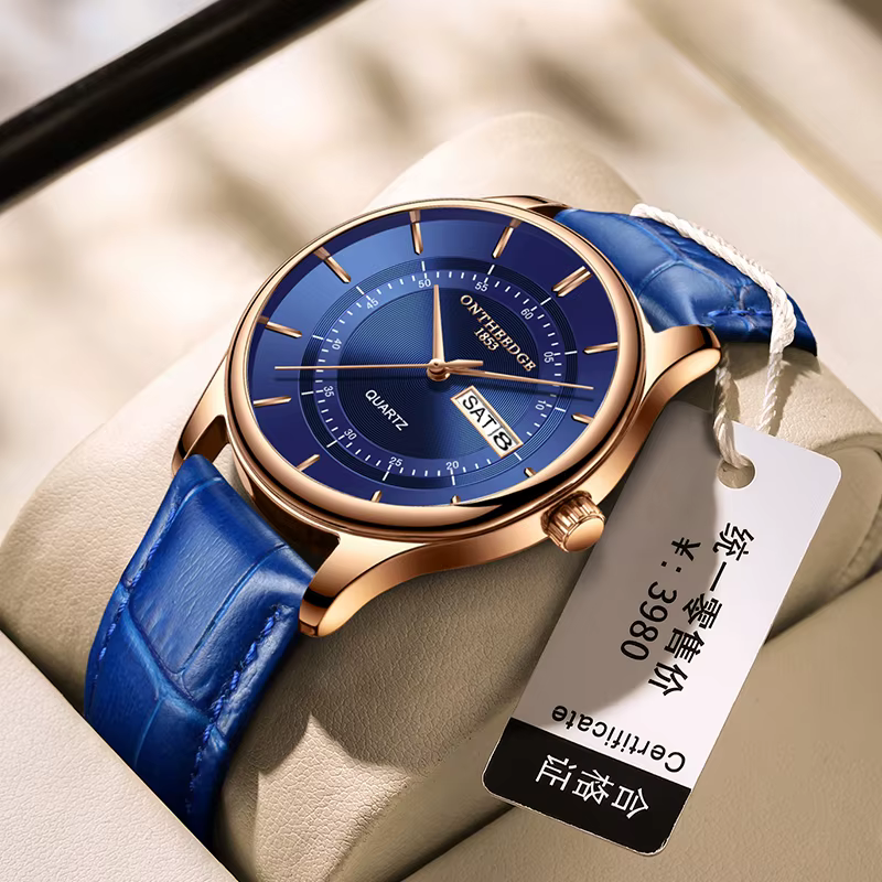 Montre à quartz étanche pour homme, cuir, sport, semaine, date, cadeau pour homme, marque supérieure