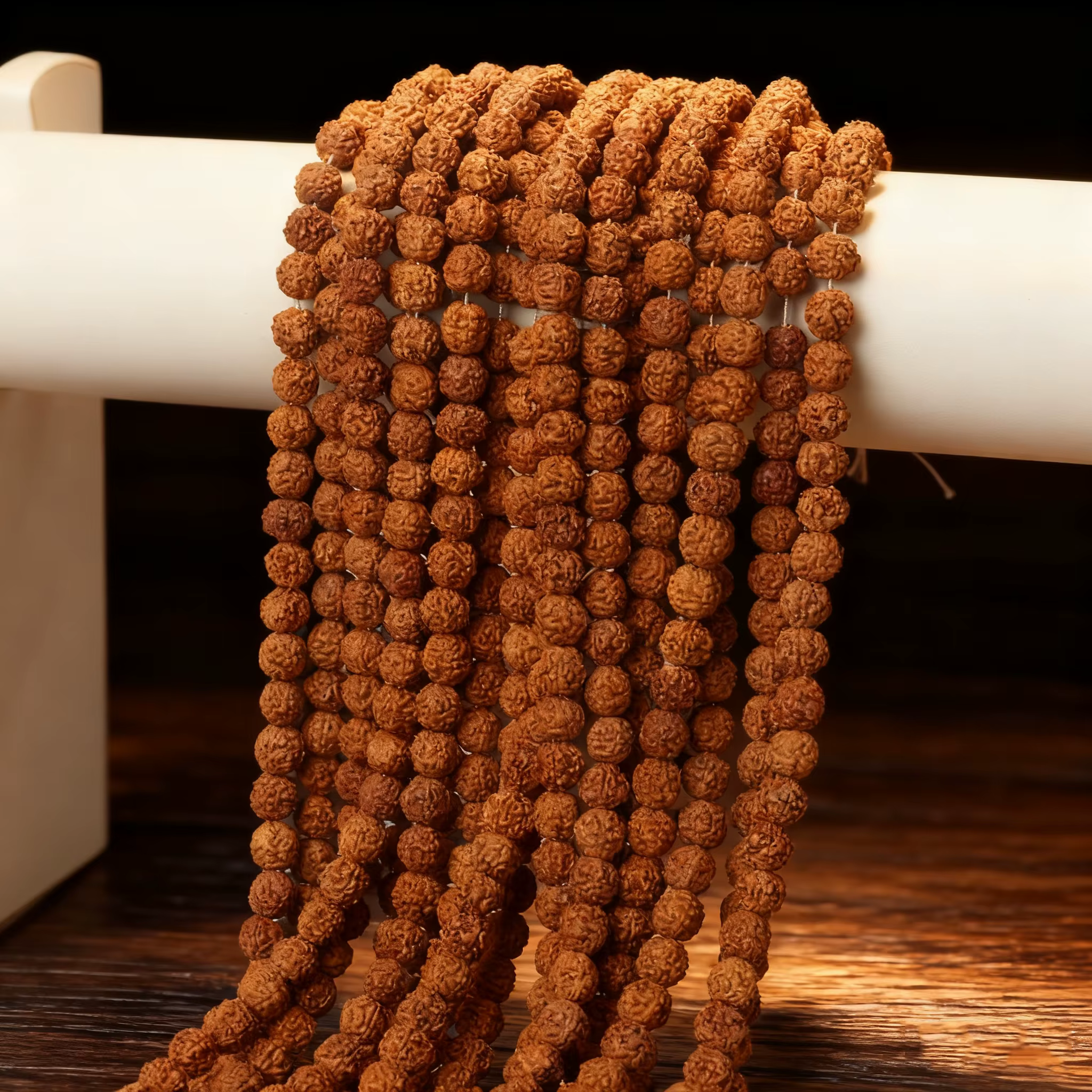 Collier Mala Rudraksha naturel, 108 perles, bijoux de méditation, Bracelet de Yoga, perles bouddhist